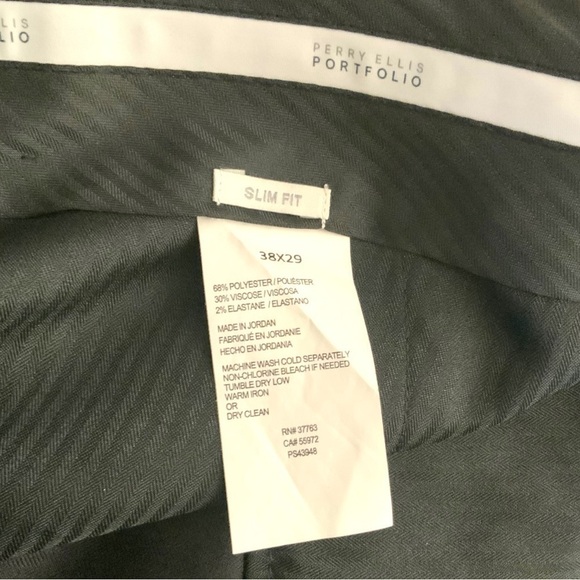 BLACK Perry Ellis Portfolio Mens Slacks - Picture 8 of 11